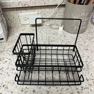 Black Metal Sponge Holder with compartments